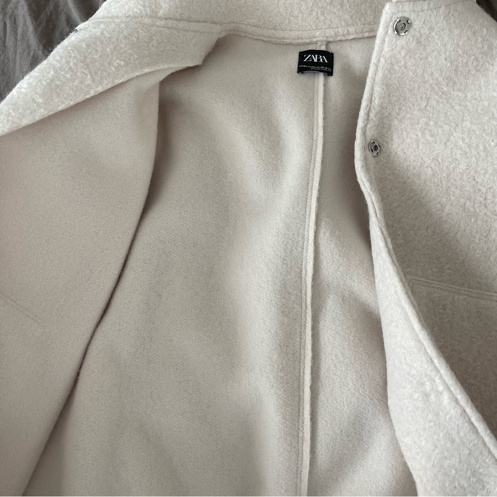 ZARA OVERSIZED TEXTURED BOMBER JACKET - Picture 16 of 16